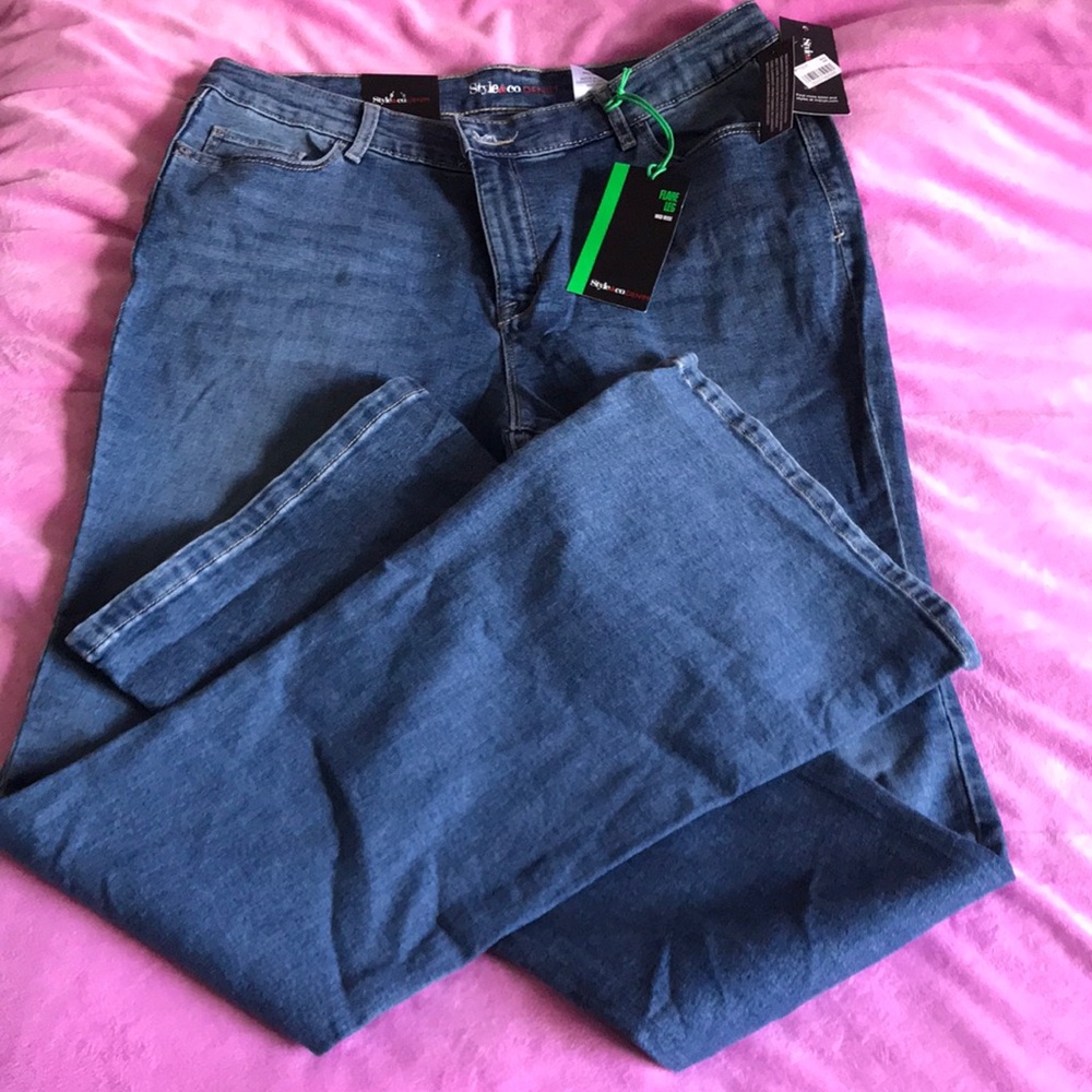 Style & Co. Denim Flare Leg Mid Rise. - Picture 2 of 5